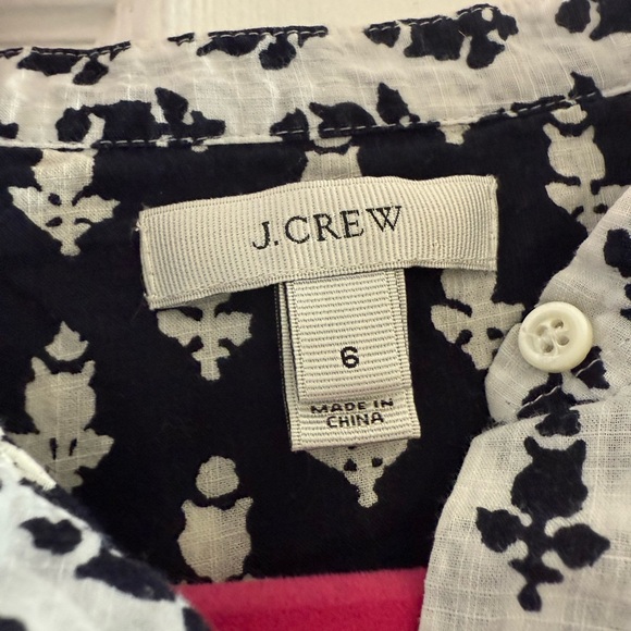❌Sold❌ J. Crew Black and White Thistle Print Popover - Picture 4 of 5